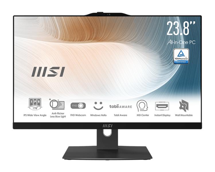 Моноблок MSI Modern AM242P 12M AiO 23,8" FHD (1920x1080)IPS AG Non-touch, Core i5-1240P (1.7GHz), 8Gb DDR4, 512GB SSD M.2, Intel UHD, WiFi, BT, camera, WirelessKB&mouse Eng/Rus, No OS,1y