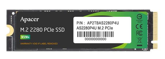 Твердотельный накопитель Apacer SSD AS2280P4U 1TB M.2 2280 PCIe Gen3x4, R3500/W3000 Mb/s, 3D NAND, MTBF 1.8M, NVMe, 760TBW, Retail, 5 years (AP1TBAS2280P4U-1)