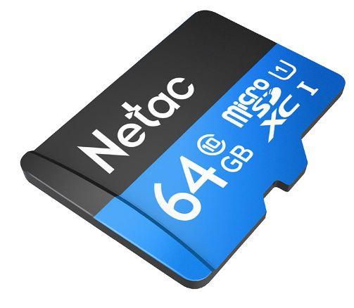 Носитель информации Netac P500 Standard 64GB MicroSDXC U1/C10 up to 90MB/s, retail pack with SD Adapter