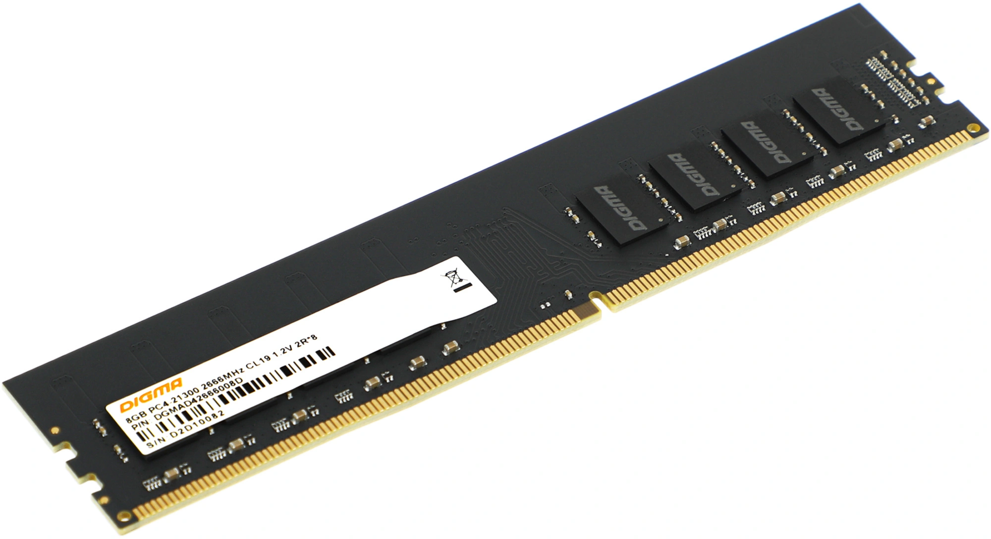 Память DDR4 8Gb 2666MHz Digma DGMAD42666008D RTL PC4-21300 CL19 DIMM 288-pin 1.2В dual rank Ret