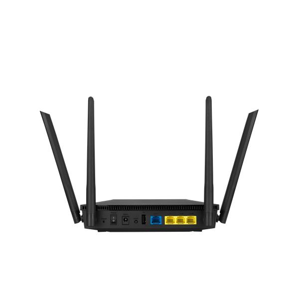  ASUS RT-AX53U// роутер  802.11b/g/n/ac/ax, до 574 + 1201 Mbps, 2,4 + 5 гГц, 4 антенны, USB ; 90IG06P0-MO3500, 3 year