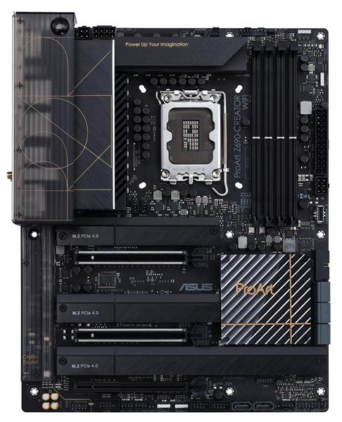 Материнская плата ASUS PROART Z690-CREATOR WIFI, LGA1700, Z690, 4*DDR5, HDMI+DP, CrossFireX, SATA3 + RAID, Audio, Gb LAN, USB 3.2*8, USB 2.0*6, COM*1 header, ATX ; 90MB19H0-M0EAY0