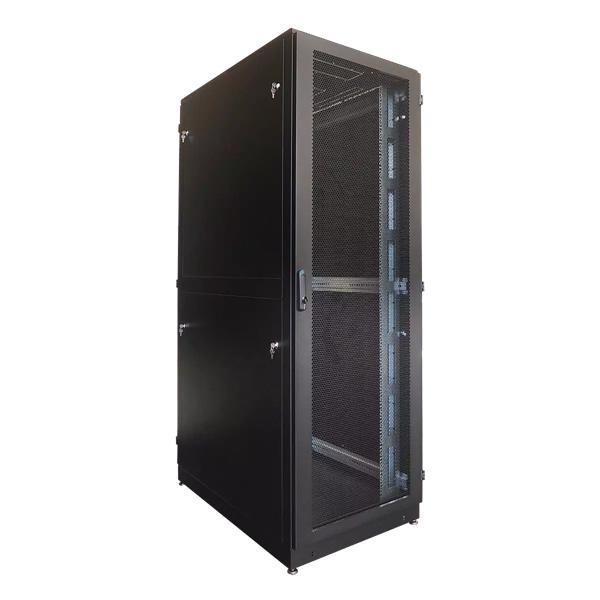 Шкаф Шкаф телекоммуникационный напольный 42U (800  1000) дверь перфорированная, задние двойные перф., цвет черный