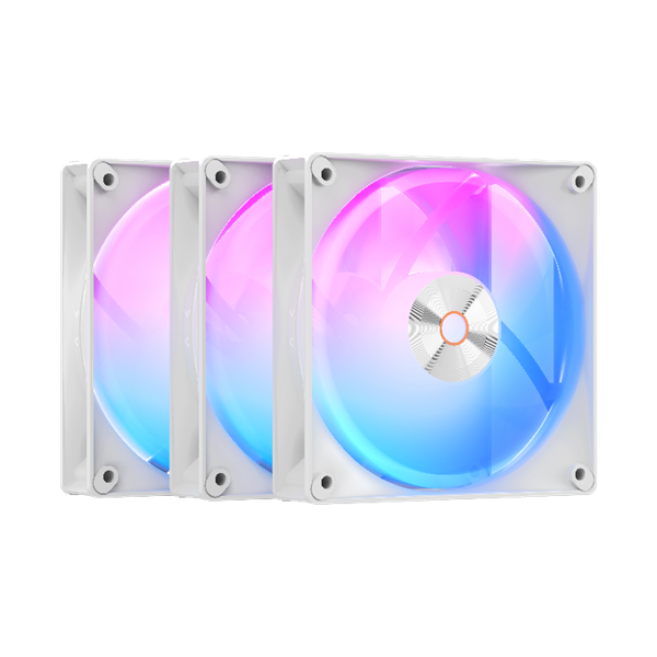 Вентилятор для корпуса Ocypus Delta F12 WH ARGB 3 IN 1, 120x120x25mm, 4-PIN PWM, 500-2000 RPM, 29 DBA MAX, HYDRO BEARING