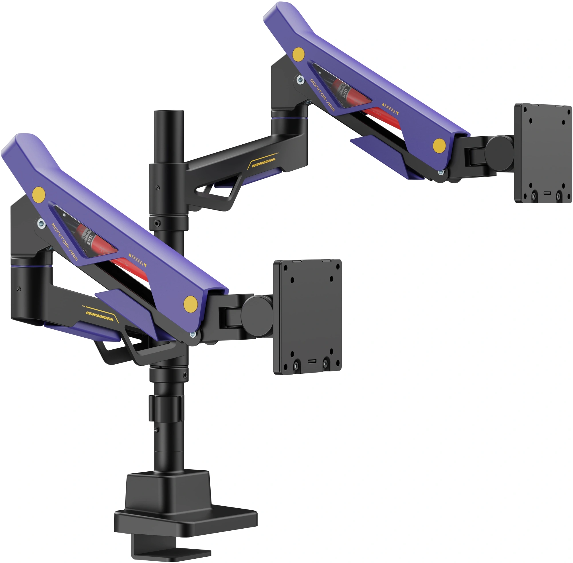 Кронштейн для мониторов Ultramounts UM742BP черный/фиолетовый 24"-57" макс.27кг крепление к столешнице поворот и наклон