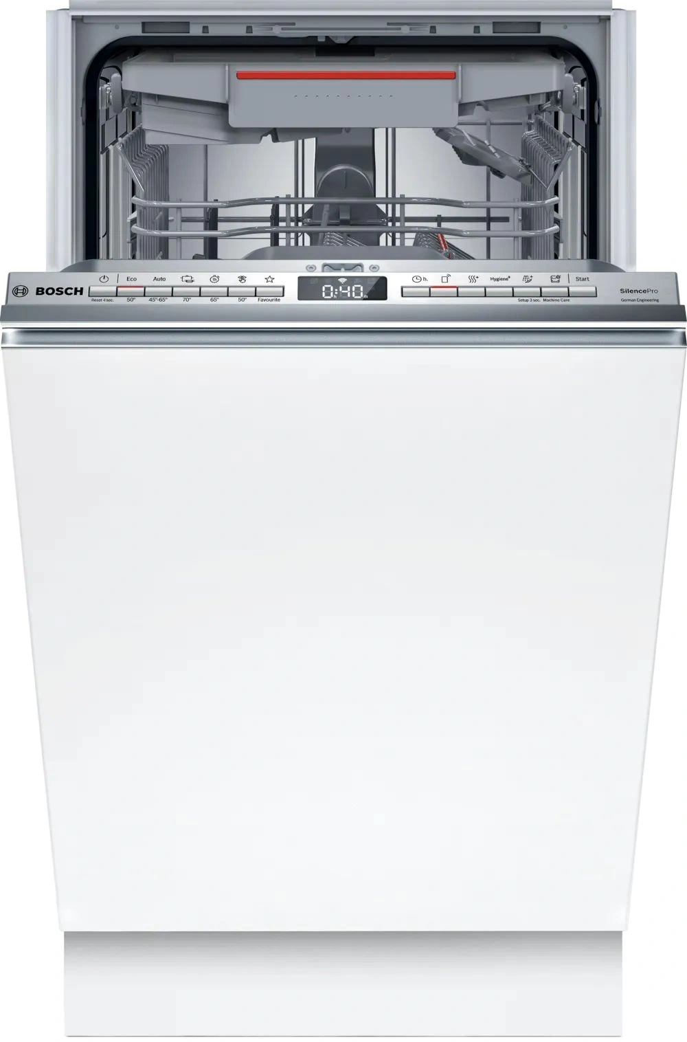Встраиваемая посудомоечная машина Bosch, узкая, 10 комплектов, 6 программ,электронное управление, дисплей, Aquastop, теплообменник , Home Connect, InfoLight Встраиваемая посудомоечная машина Bosch, узкая, 10 комплектов, 6 программ,электронное управление, дисплей, Aquastop, теплообменник , Home Connect, InfoLight