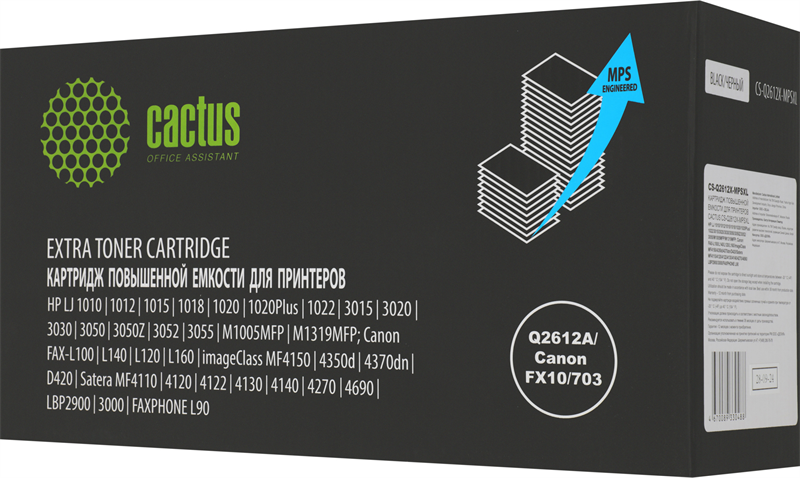Картридж лазерный Cactus CS-Q2612X-MPSXL Q2612A/Canon FX10/703 черный (8000стр.) для HP LJ 1010/1012/1015/1018/1020/1020Plus/1022/3015/3020/3030/3050/3050Z/3052/3055/M1005MFP/M1319MFP; Canon FAX-L100/L140/L120/L160/ima Картридж лазерный Cactus CS-Q2612X-MPSXL Q2612A/Canon FX10/703 черный (8000стр.) для HP LJ 1010/1012/1015/1018/1020/1020Plus/1022/3015/3020/3030/3050/3050Z/3052/3055/M1005MFP/M1319MFP; Canon FAX-L100/L140/L120/L160/ima