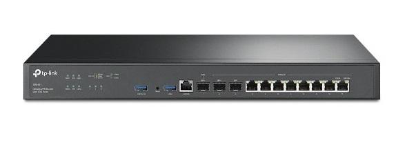  TP-Link SafeStream™ гигабитный мульти-WAN VPN-роутер, 2 порта SFP+ 10 Гбит/с (1 порт WAN, 1 порт WAN/LAN), 1 гигабитный SFP-порт WAN/LAN, 8 гигабитных портов WAN/LAN RJ45, 2 порта USB