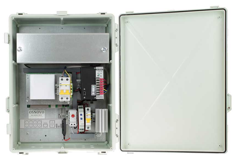 Уличный коммутатор OSNOVO SW-80802/WLU Уличный управляемый (L2+) PoE коммутатор на 10 портов с термостабилизацией и резервным питанием (АКБ - 7Ач). Порты: 1 x GE (10/100/1000Base-T) с PoE BT (до 90W) + 7 x GE
