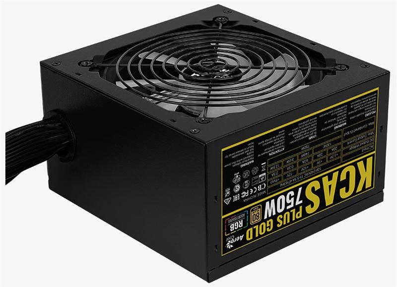 Блок питания Aerocool KCAS PLUS GOLD 750W <750W, ATX v2.4, APFC, Fan ARGB 12cm, 80+ Gold, Retail>