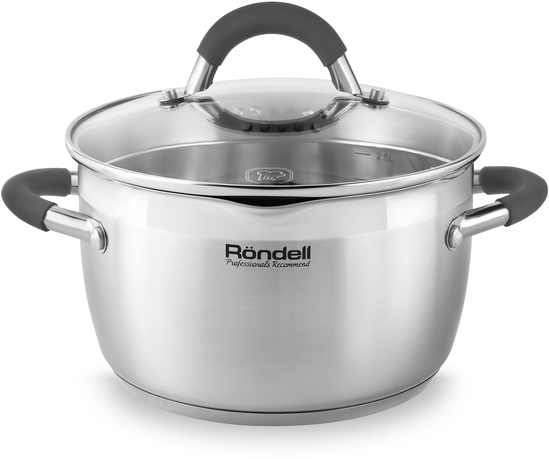 Кастрюля/ Кастрюля Rondell Flamme RDS-025 5.7л. d=24см (с крышкой) стальной Кастрюля/ Кастрюля Rondell Flamme RDS-025 5.7л. d=24см (с крышкой) стальной