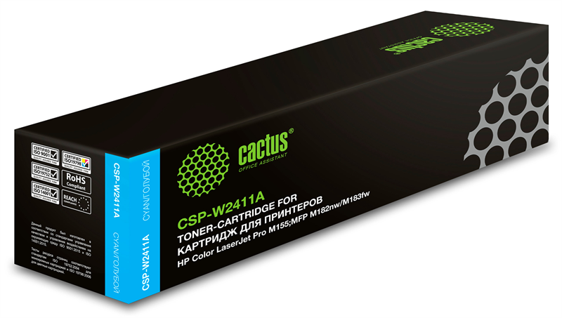 Картридж лазерный Cactus CSP-W2411A 216A голубой (850стр.) для HP Color LaserJet Pro M155;MFP M182nw/M183fw Картридж лазерный Cactus CSP-W2411A 216A голубой (850стр.) для HP Color LaserJet Pro M155;MFP M182nw/M183fw