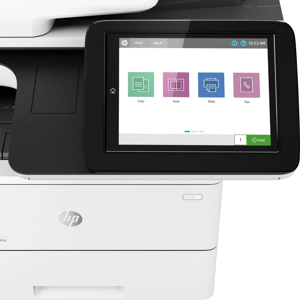 HP LaserJet Enterprise M528dn А4, МФУ, лазерное, черно-белое , 43стр/мин, 1200dpi, 1200МГц, 1,75Гб, 100АПД, 100+550, AirPrint/USB/Ethernet,7500стр/картридж, (1PV64A) HP LaserJet Enterprise M528dn А4, МФУ, лазерное, черно-белое , 43стр/мин, 1200dpi, 1200МГц, 1,75Гб, 100АПД, 100+550, AirPrint/USB/Ethernet,7500стр/картридж, (1PV64A)