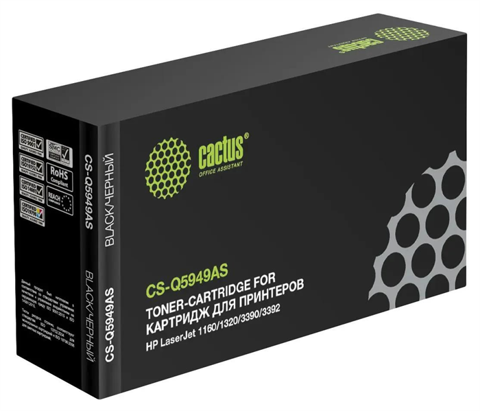 Картридж лазерный Cactus CS-Q5949AS Q5949A черный (2500стр.) для HP LJ 1160/1320/3390/3392 Картридж лазерный Cactus CS-Q5949AS Q5949A черный (2500стр.) для HP LJ 1160/1320/3390/3392