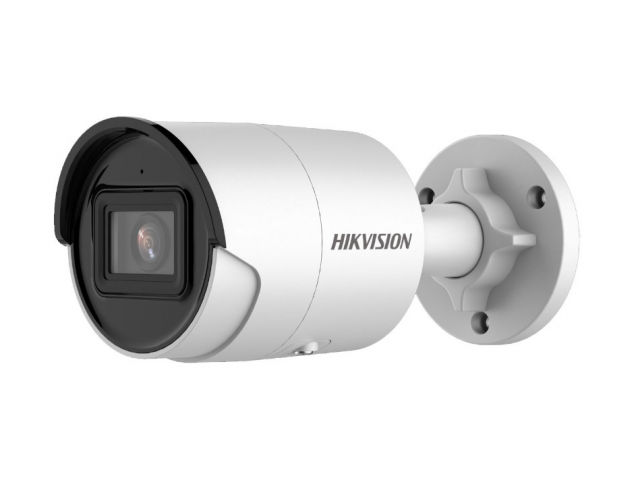 IP видеокамера,объектив 2.8мм,подсветкой до 30м, Hikvision 2Мп цилиндр улица;1/2.8"CMOS;f2.8мм;0.005лк@F1.6;H.265(+)/H.264(+)/MJPEG;WDR 120дБ,3D DNR,BLC,ROI,microSD 256Гб;микр;1 RJ45 10M/100M; DC12В/PoE;7Вт;-40+60;IP67;0.5кг