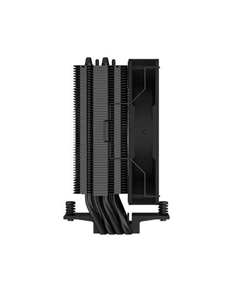 Кулер для процессора DEEPCOOL AG400 BK ARGB LGA1700/1200/115X/AM5/AM4 (18шт/кор, TDP 220W, PWM, ARGB Fan 120mm, 4 тепл. Трубки, черный) RET