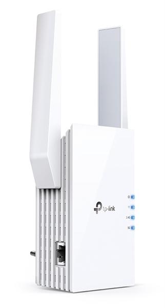  TP-Link RE505X, AX1500 Усилитель сигнала Wi-Fi 6, до 300 Мбит/с на 2,4 ГГц + до 1201 Мбит/с на 5 ГГц, 2 внешние антенны, 1 гиг. порт, подключение к настенной розетке