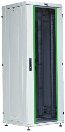 ITK Шкаф сетевой 19 LINEA N 33U 600х800 мм стеклянная передняя дверь серый
