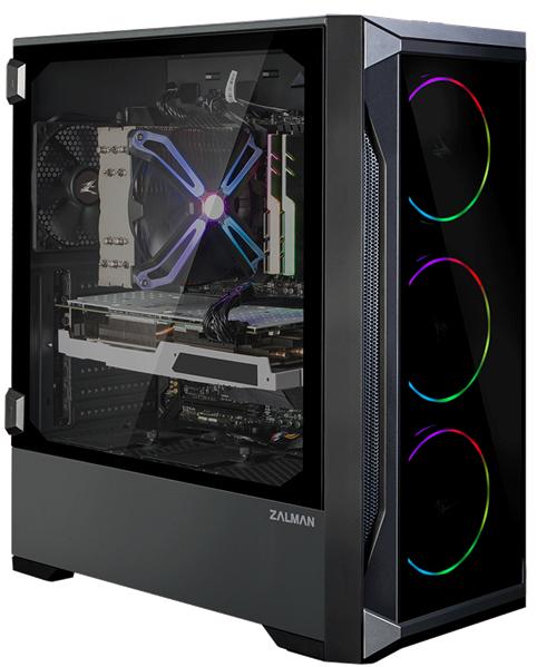 Корпус ZALMAN Z8 TG, ATX, BLACK, FRONT TG, WINDOW, 2xCOMBO (3.5" OR 2.5"), 4x2.5", 1xUSB2.0, 2xUSB3.0, FRONT 3x120mm ARGB, REAR 1x120mm