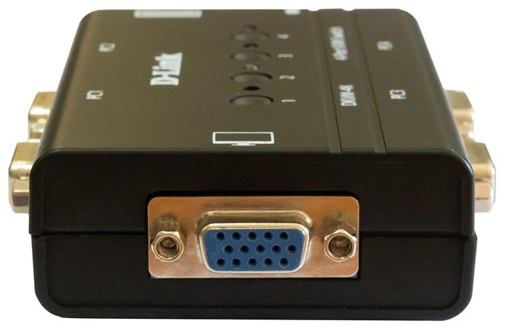 Переключатель D-Link DKVM-4K/B2B, 4-port KVM Switch with VGA and PS/2 ports.Control 4 computers from a single keyboard, monitor, mouse, Supports video resolutions up to 2048 x 1536, Switching using front panel but