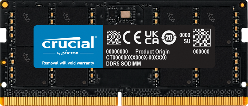 Оперативная память Crucial by Micron 32GB DDR5-5600 SODIMM (CT32G56C46S5) CL46 1.1V, 1 Year Warrаnty OEM
