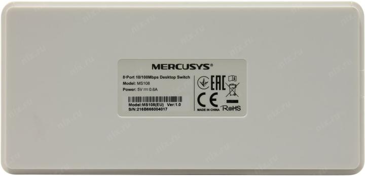  MERCUSYS 8-портовый настольный коммутатор 10/100 Мбит/с, пластиковый корпус