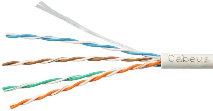 Кабель информационный Cabeus UTP-4P-Cat.5e-SOLID-LSZH-GY-LIGHT-100 кат.5E U/UTP 4 пары LSZH внутренний 100м серый Кабель информационный Cabeus UTP-4P-Cat.5e-SOLID-LSZH-GY-LIGHT-100 кат.5E U/UTP 4 пары LSZH внутренний 100м серый