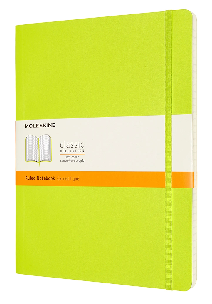 Блокнот Moleskine CLASSIC SOFT QP621C2 XLarge 190х250мм 192стр. линейка мягкая обложка лайм