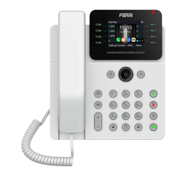 SIP-Телефон Fanvil V62G, 12 SIP-акк., 2,8", 320x240 Цвет. экран, POE, БП в комп., 2x1 Gbps, Белый SIP-Телефон Fanvil V62G, 12 SIP-акк., 2,8", 320x240 Цвет. экран, POE, БП в комп., 2x1 Gbps, Белый