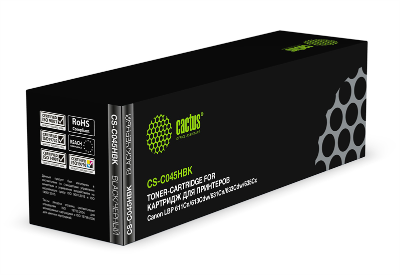 Картридж лазерный Cactus CS-C045HBK 045 H BK черный (2800стр.) для Canon LBP 611Cn/613Cdw/631Cn/633Cdw/635Cx Картридж лазерный Cactus CS-C045HBK 045 H BK черный (2800стр.) для Canon LBP 611Cn/613Cdw/631Cn/633Cdw/635Cx