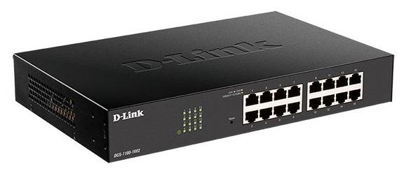 Коммутатор D-Link DGS-1100-16V2/A12, L2 Smart Switch with 16 10/100/1000Base-T ports8K Mac address, 802.3x Flow Control, 802.3ad Link Aggregation, Port Mirroring, 128 of 802.1Q VLAN, VID range