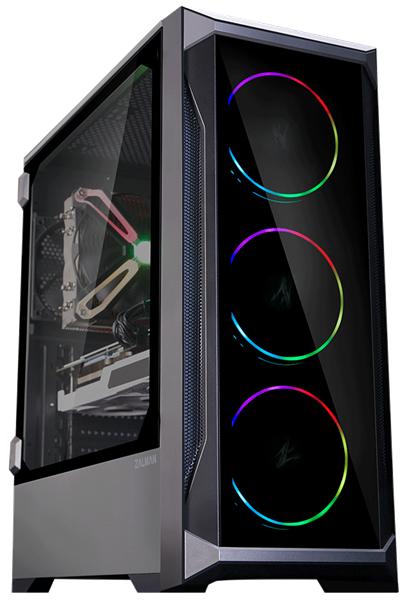 Корпус ZALMAN Z8 TG, ATX, BLACK, FRONT TG, WINDOW, 2xCOMBO (3.5" OR 2.5"), 4x2.5", 1xUSB2.0, 2xUSB3.0, FRONT 3x120mm ARGB, REAR 1x120mm