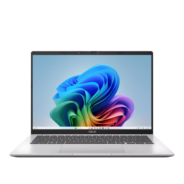 Ноутбук ASUS Vivobook 14 X1407QA-LY099W Snapdragon X X1 26 100/16GB LPDDR5X/1TB SSD/Qualcomm Adreno GPU/14" WUXGA (1920 x 1200) 16:10 Wi-Fi 6E+BT 5.3/ WIN11 HOME/1.49 kg/Cool Silver