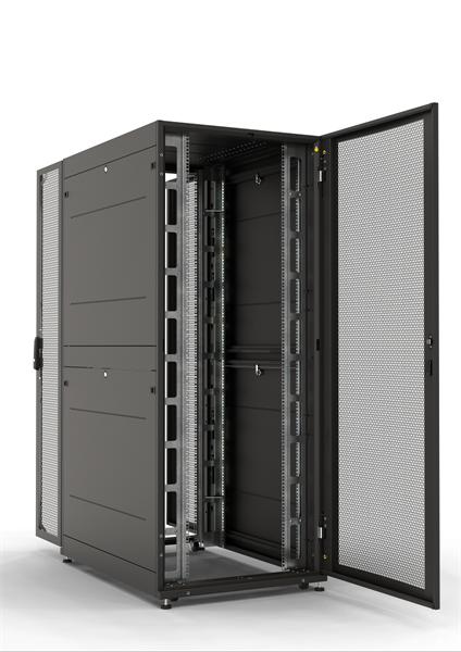 Шкаф серверный ПРОФ напольный 48U (800x1200) дверь перфор. 2 шт., черный, в сборе