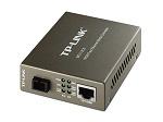  TP-Link Медиаконвертер 10/100 Мбит/с RJ45 - 100 Мбит/с разъём SC (одномодовый), полнодуплексный,Tx:1310нм, Rx:1550нм, до 20км, переключающийся адаптер питания, возможность установки в шасси TL-MC1400