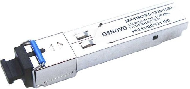 Oптический SFP модуль OSNOVO SFP-S1SC13-G-1310-1550 Оптический SFP Модуль. Одно волокно Single Mode. Скорость: до 1,25 Гбит/c. Тип разъема: SC. Оптический бюджет: 13дБ. Расстояние передачи - до 20км. Рабочая длина волны,нм Oптический SFP модуль OSNOVO SFP-S1SC13-G-1310-1550 Оптический SFP Модуль. Одно волокно Single Mode. Скорость: до 1,25 Гбит/c. Тип разъема: SC. Оптический бюджет: 13дБ. Расстояние передачи - до 20км. Рабочая длина волны,нм
