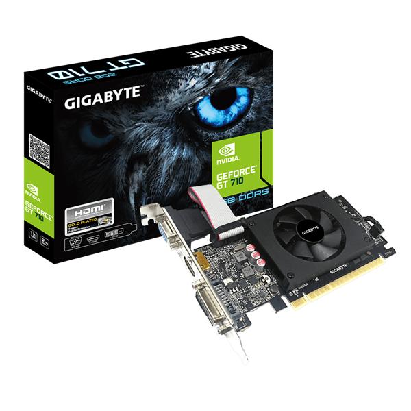 Видеокарта GIGABYTE GT710 2GB LP//GT710, HDMI, DVI, VGA, 2G,D5