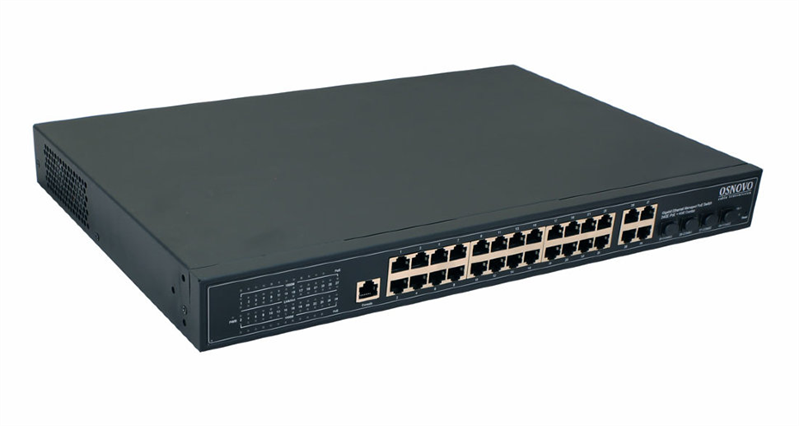 PoE Коммутатор OSNOVO SW-8244/L(400W) Управляемый L2+ PoE коммутатор Gigabit Ethernet на 24 RJ45 PoE + 4 x GE Combo Uplink порта. Порты: 2 x GE (10/100/1000Base-T) с PoE (до 90W, A+B) + 22 x GE (10/100/1000Base-T) с