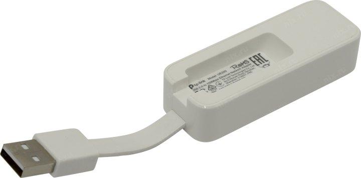  TP-Link UE200, Сетевой адаптер USB 2.0/Fast Ethernet, 1 коннектор USB 2.0, 1 порт Ethernet 100 Мбит/с, складной портативный форм-фактор