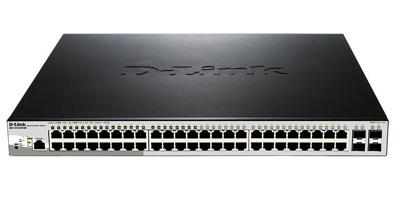 Коммутатор D-Link DGS-1210-52P/ME/B1A, PROJ L2 Managed Switch with 48 10/100/1000Base-T ports and 4 1000Base-X SFP ports  (8 PoE ports 802.3af/802.3at (30 W), 16 PoE ports 802.3af (15,4 W), PoE Budget 193 W).16