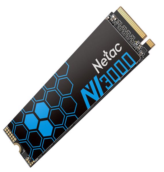 Ssd накопитель Netac SSD NV3000 1TB PCIe 3 x4 M.2 2280 NVMe 3D NAND, R/W up to 3100/2100MB/s, TBW 600TB, with heat sink, 5y wty