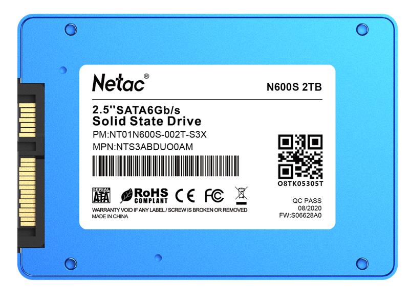 Ssd накопитель Netac SSD N600S 2TB 2.5 SATAIII 3D NAND, 7mm, R/W up to 545/500MB/s, TBW 1120TB, 5y wty