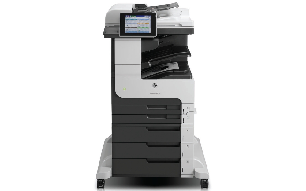 Лазерное многофункциональное устройство HP LaserJet Enterprise 700 MFP M725z (p/c/s/f, A3, 1200dpi, 40ppm, 1Gb, 320Gb HDD, 6 trays 100+250+250+3x500, Stand, ADF100, Duplex, Stapler, USB/LAN/FIH, Color LCD20i, 1y warr, repl. Q7831A)