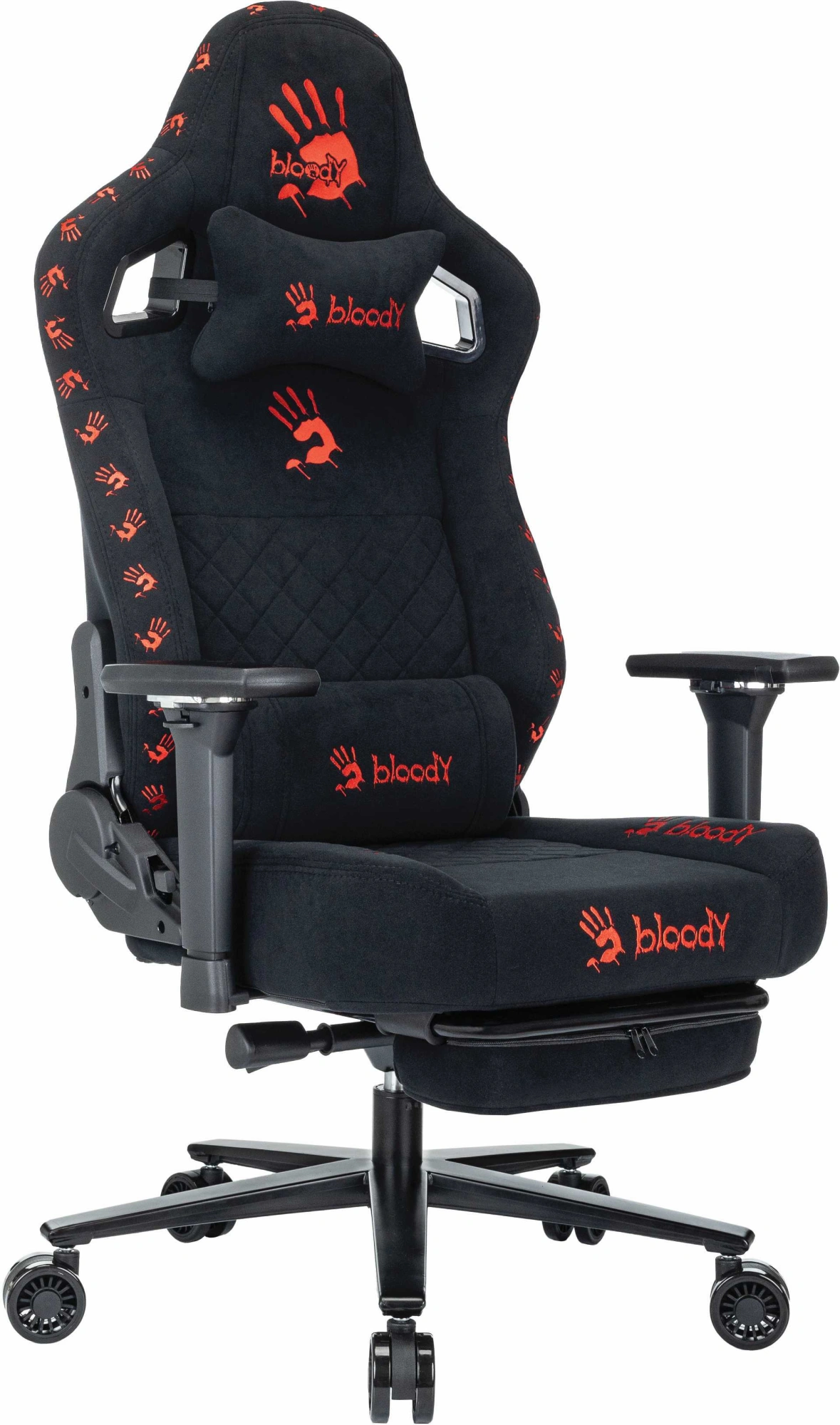 Кресло игровое A4Tech Bloody GC-670 черный искусственная замша с подголов. крестов. металл подст.для ног