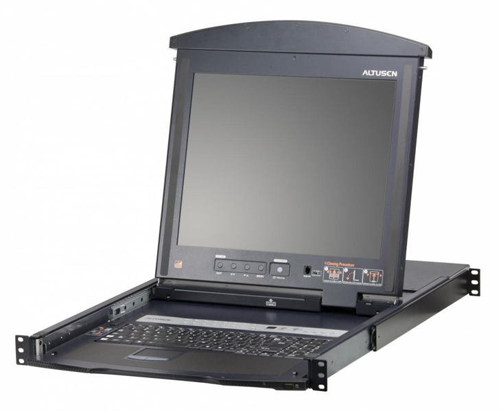 КВМ переключатель ATEN 16P CAT-5 HIGH DENSITY DUAL RAIL LCD KVM