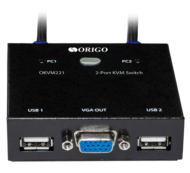 Переключатель ORIGO 2-портовый KVM-переключатель с портами VGA и USB Переключатель ORIGO 2-портовый KVM-переключатель с портами VGA и USB