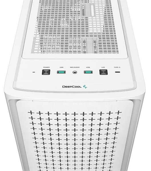 Корпус Deepcool CK560 WH без БП, боковое окно (закаленное стекло), 3xARGB LED 120мм вентилятора спереди и 1x140мм вентилятор сзади, белый, ATX