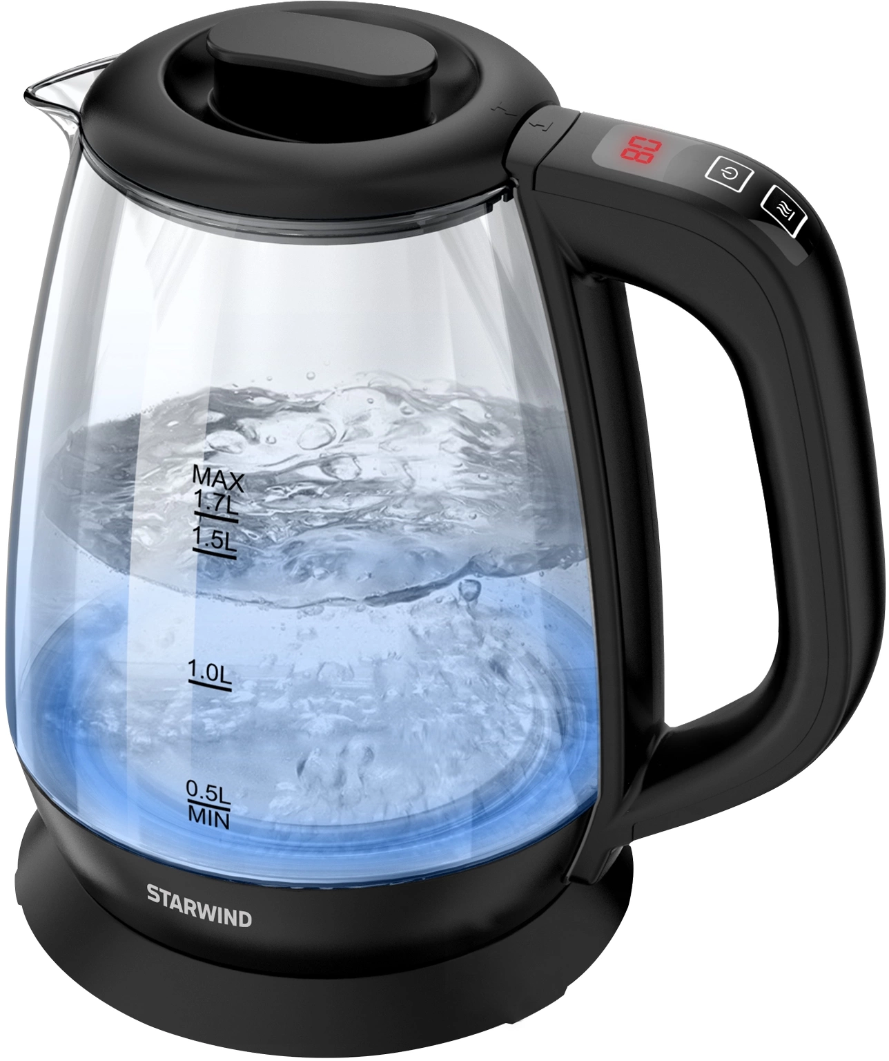 Чайник электрический Starwind SKS3036 1.7л. 2200Вт черный корпус: стекло Чайник электрический Starwind SKS3036 1.7л. 2200Вт черный корпус: стекло