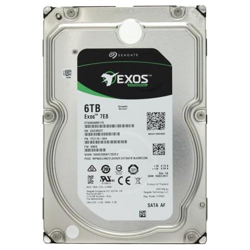 Жесткий диск HDD SATA Seagate 6Tb, ST6000NM021A, Exos 7E8, 7200 rpm, 256Mb buffer (аналог ST6000NM0115), 1 year