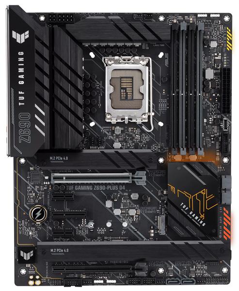 Материнская плата ASUS TUF GAMING Z690-PLUS D4, LGA1700, Z690, 4*DDR4, DP+HDMI, CrossFireX, SATA3 + RAID, Audio, Gb LAN, USB 3.2, COM*1 header (w/o cable), ATX ; 90MB16B0-M0EAY0